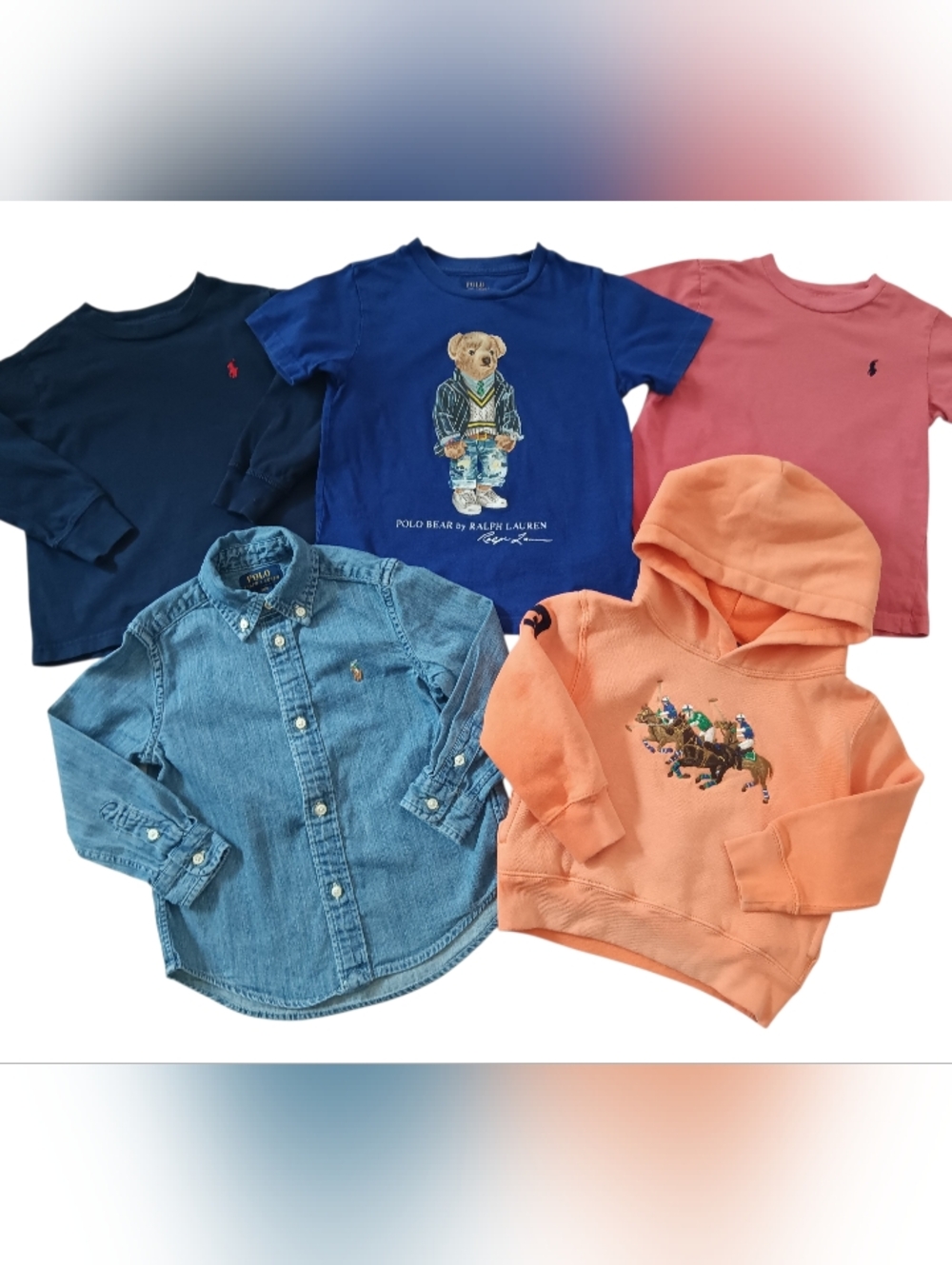 RALPH LAUREN BOYS SIZE 3T TEES, SHIRTS, SWEATER AND HOODIE BUNDLE!
